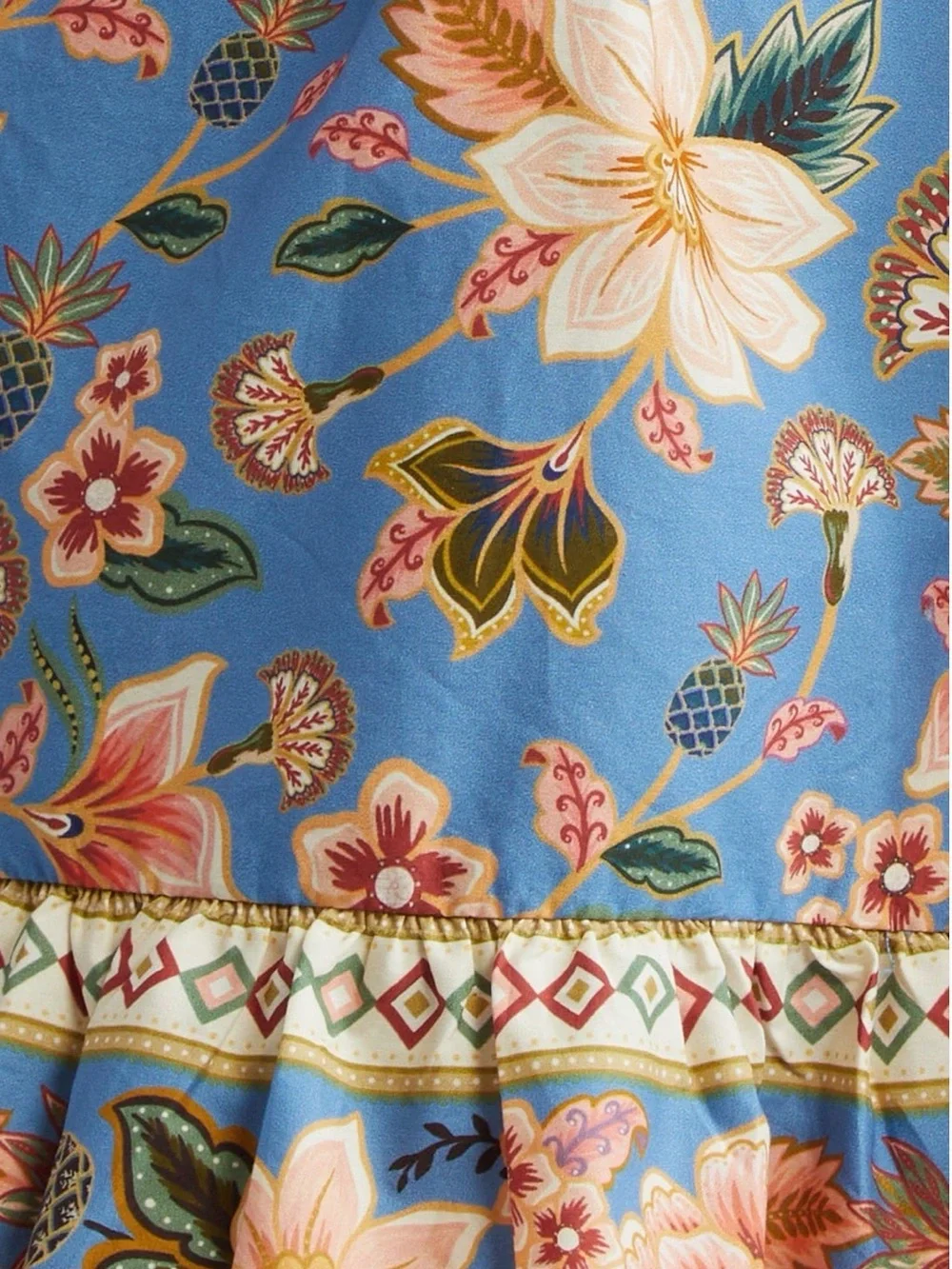 FARM Rio Powder Blue Floral Belted Mini Dress - Picture 4 of 5